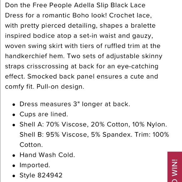 NWT Free People Adella Slip Dress, M - Picture 5 of 10